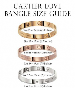 cartier bracelet size chart