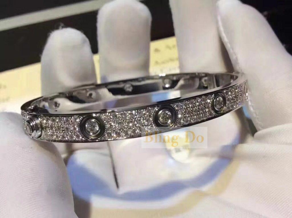 diamond paved love bracelet