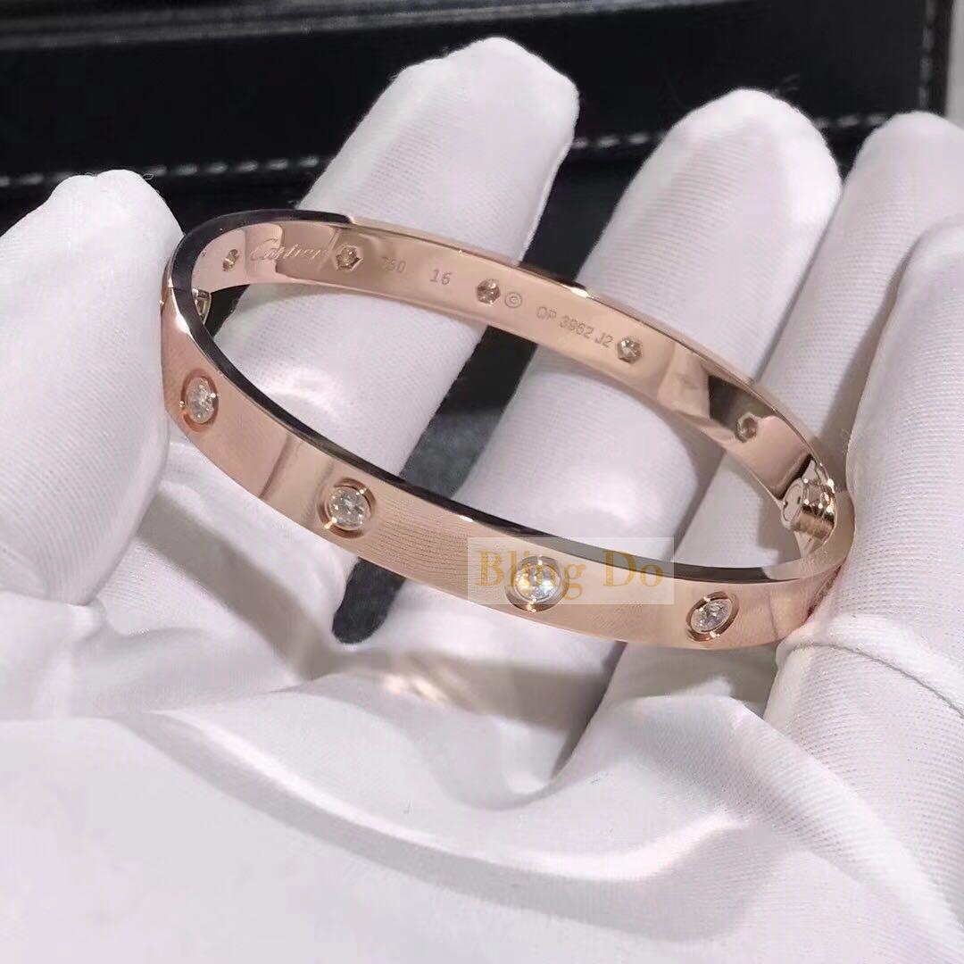 Cartier LOVE BRACELET with 10 DIAMONDS PINK GOLD
