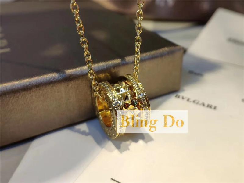Bvlgari B.Zero1 Rock 18kt Necklace Pendant with Studded Spiral Pavé Diamonds