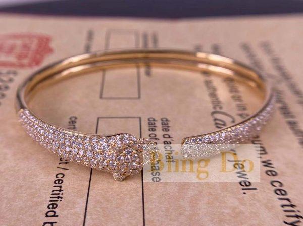Panthère De Cartier 18K Yellow Gold Bracelet with Onyx, Emeralds and Diamonds
