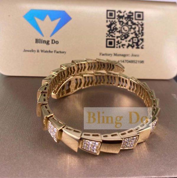 BVLGARI Serpenti 18K Yellow Gold Bracelet with Diamonds