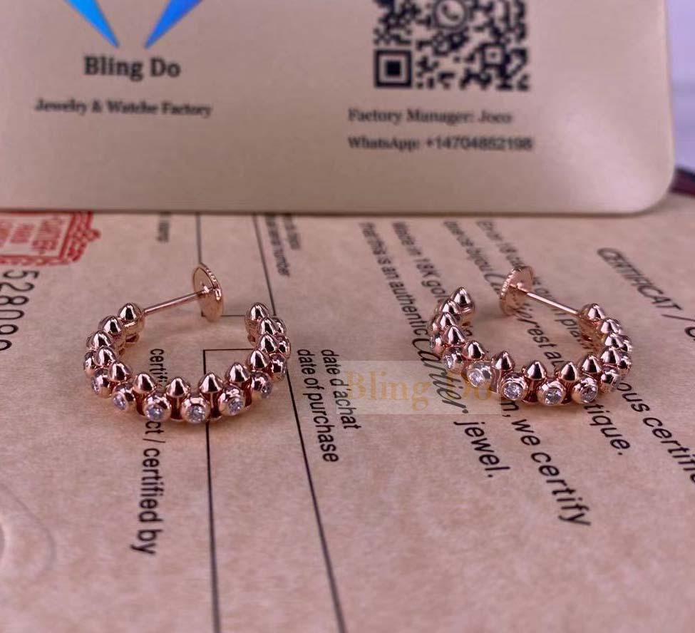 Cartier Clash De 18K Rose Gold Earrings with Diamonds